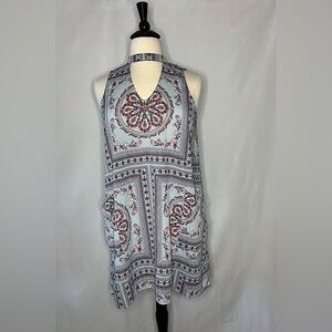 Living Doll Blue Floral Mini Tunic Dress 1X